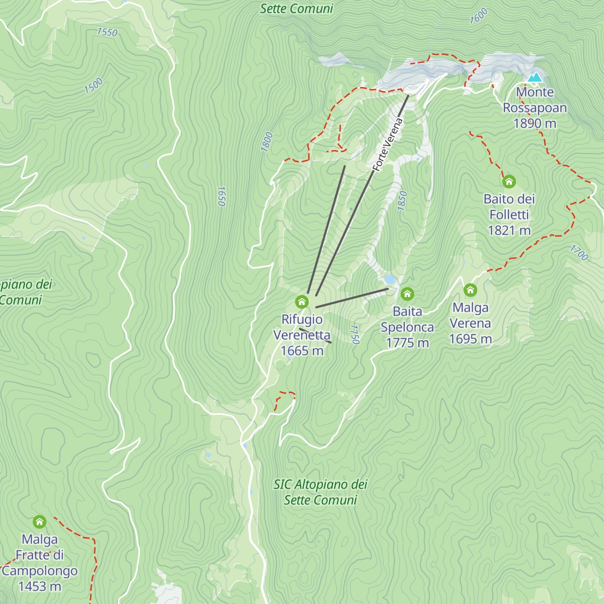 Rifugio Verenetta map