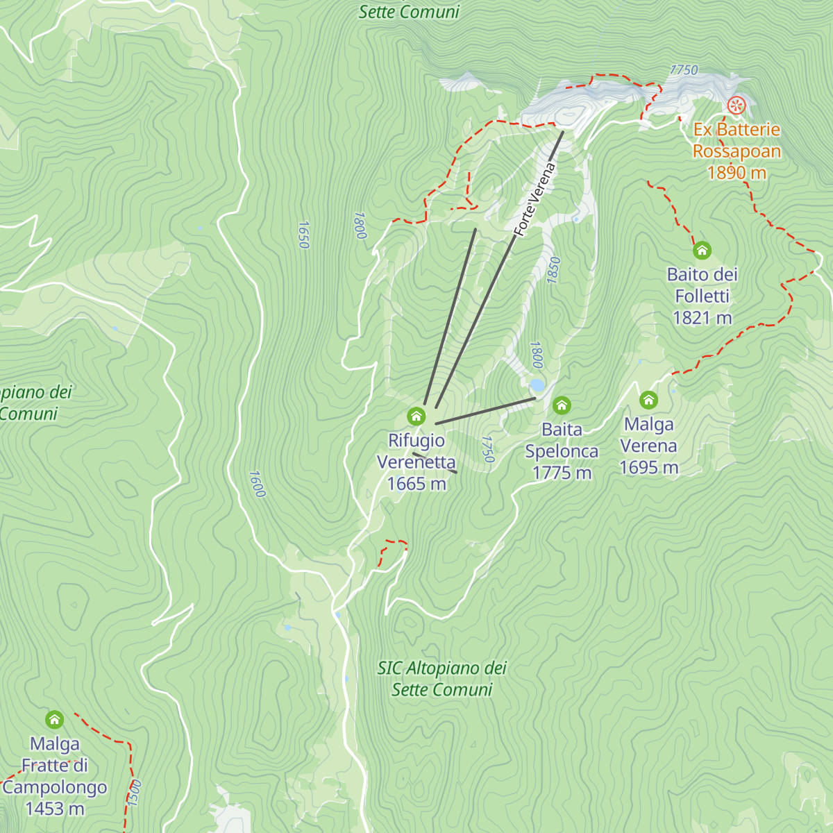 Rifugio Verenetta map