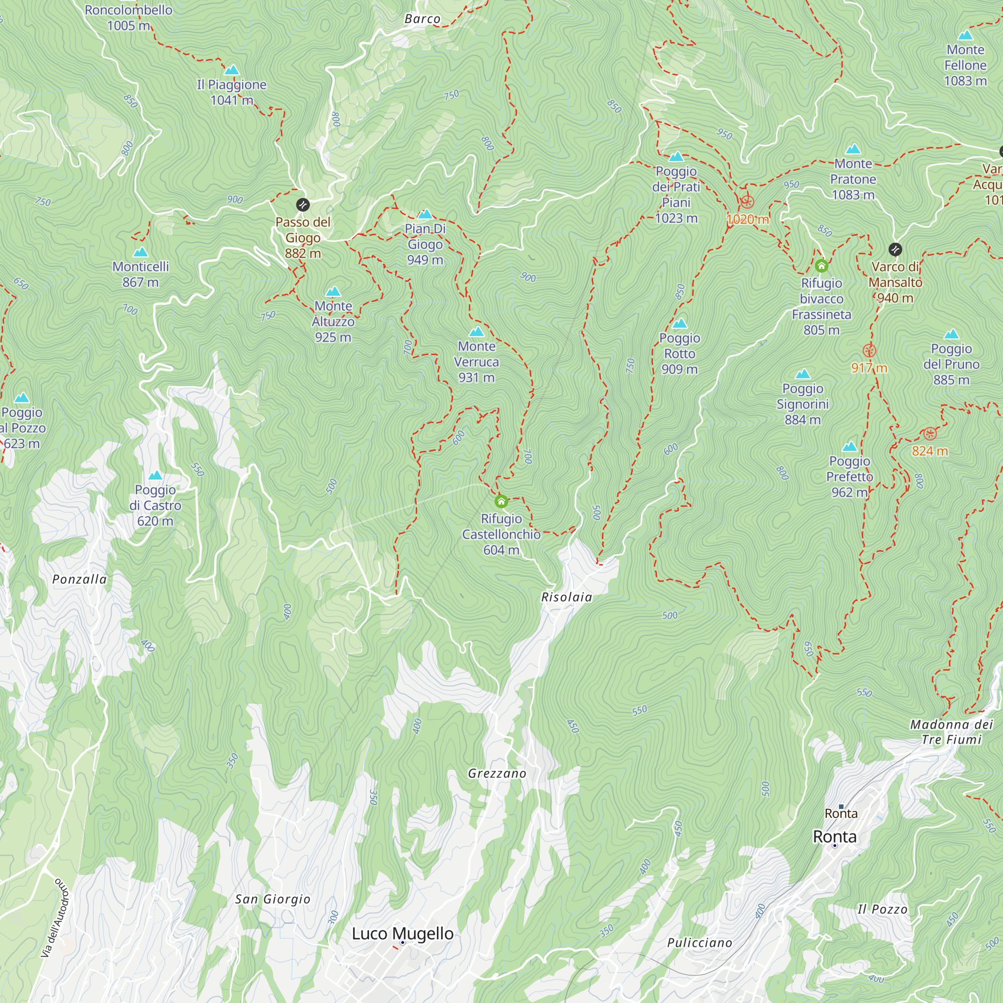 Rifugio Castellonchio map