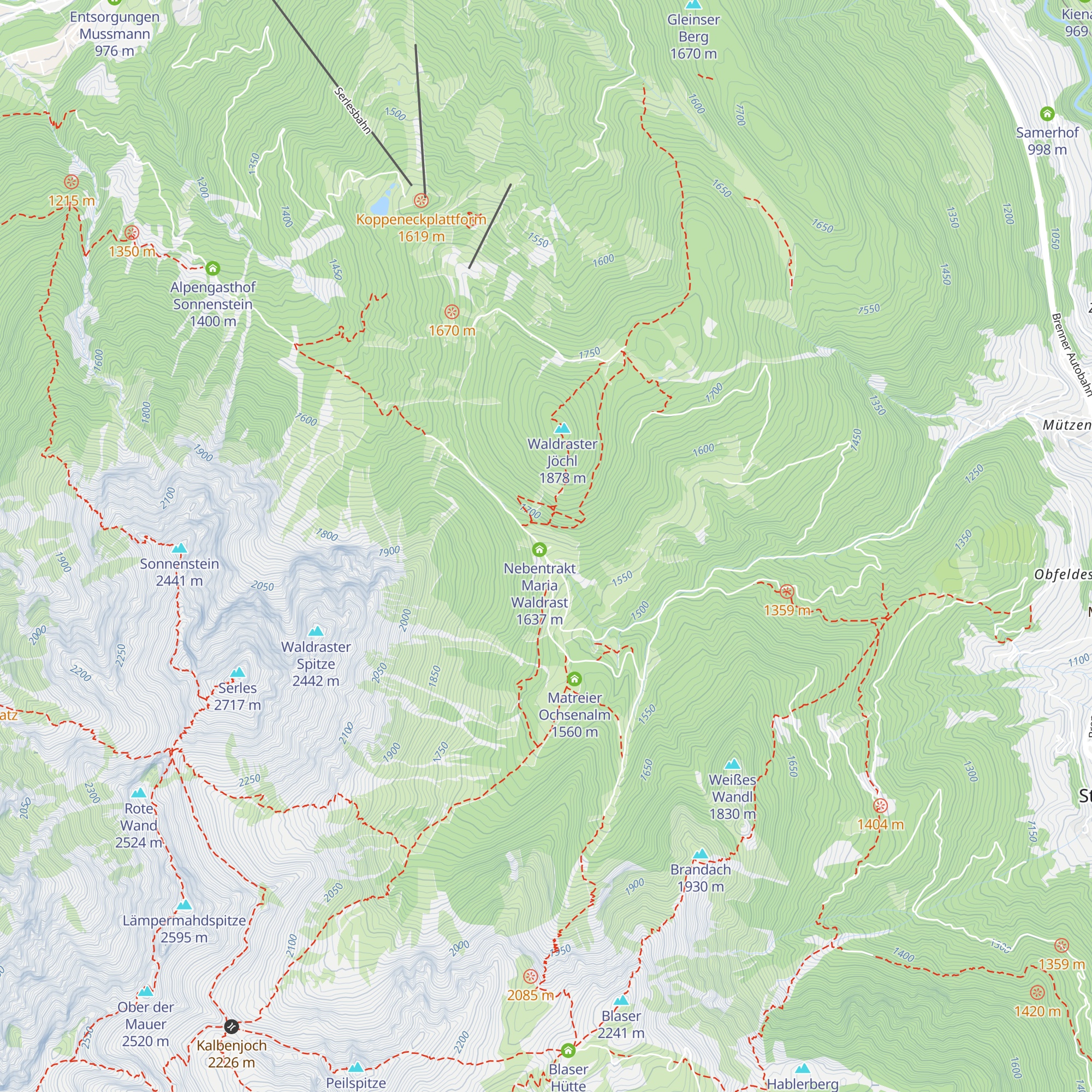 Maria Waldrast map
