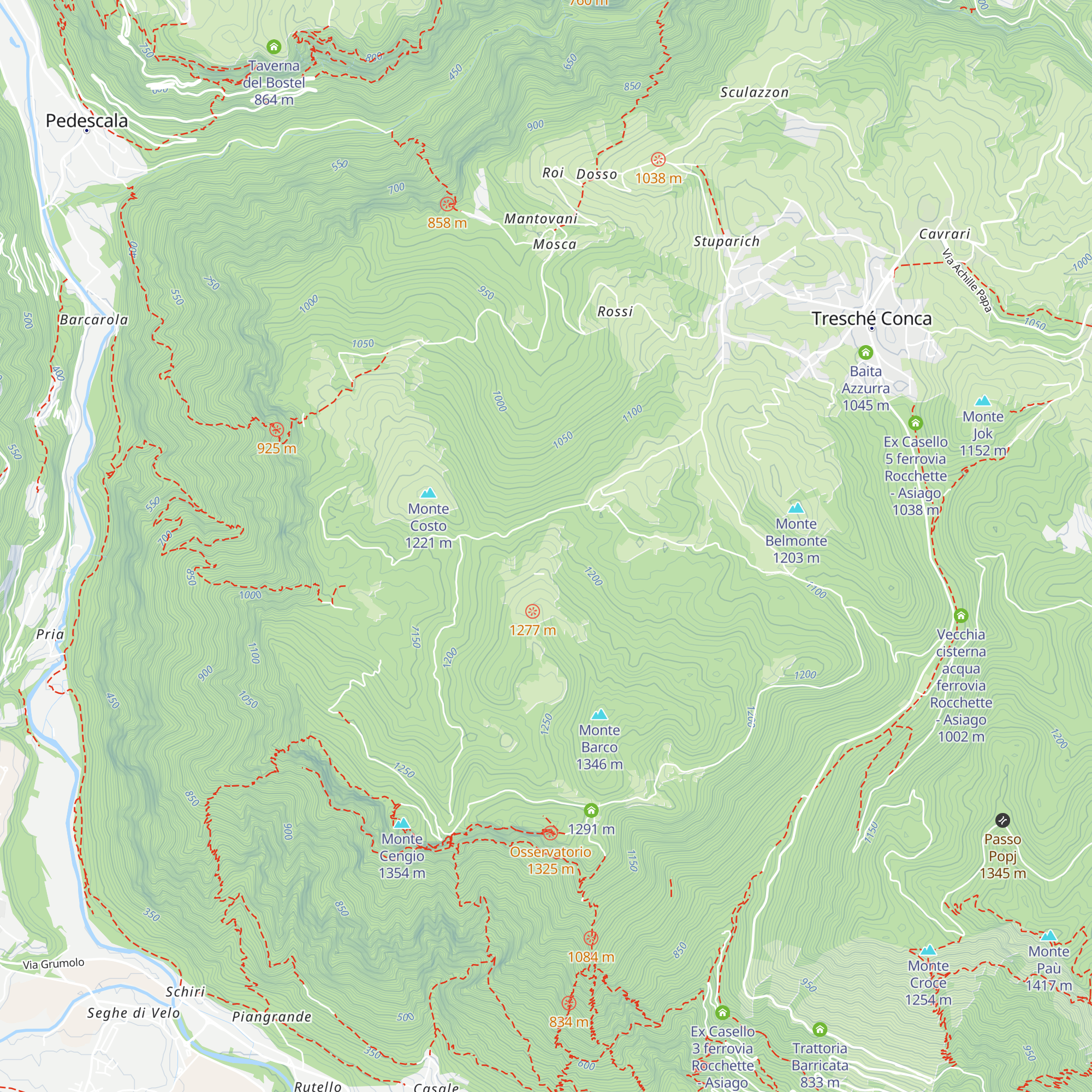 Malga Roccolo map