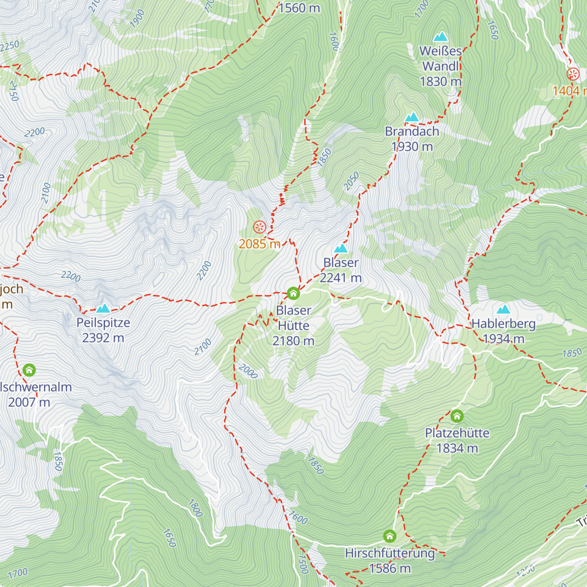 Blaser Hütte map