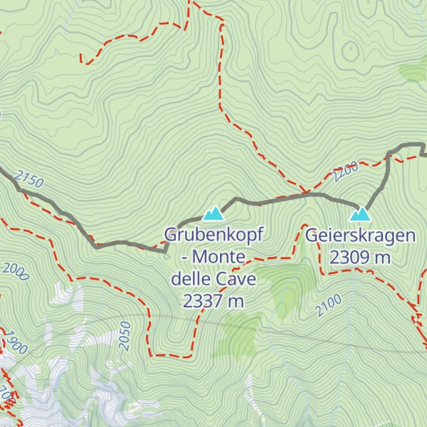 Map of Grubenkopf - Monte delle Cave
