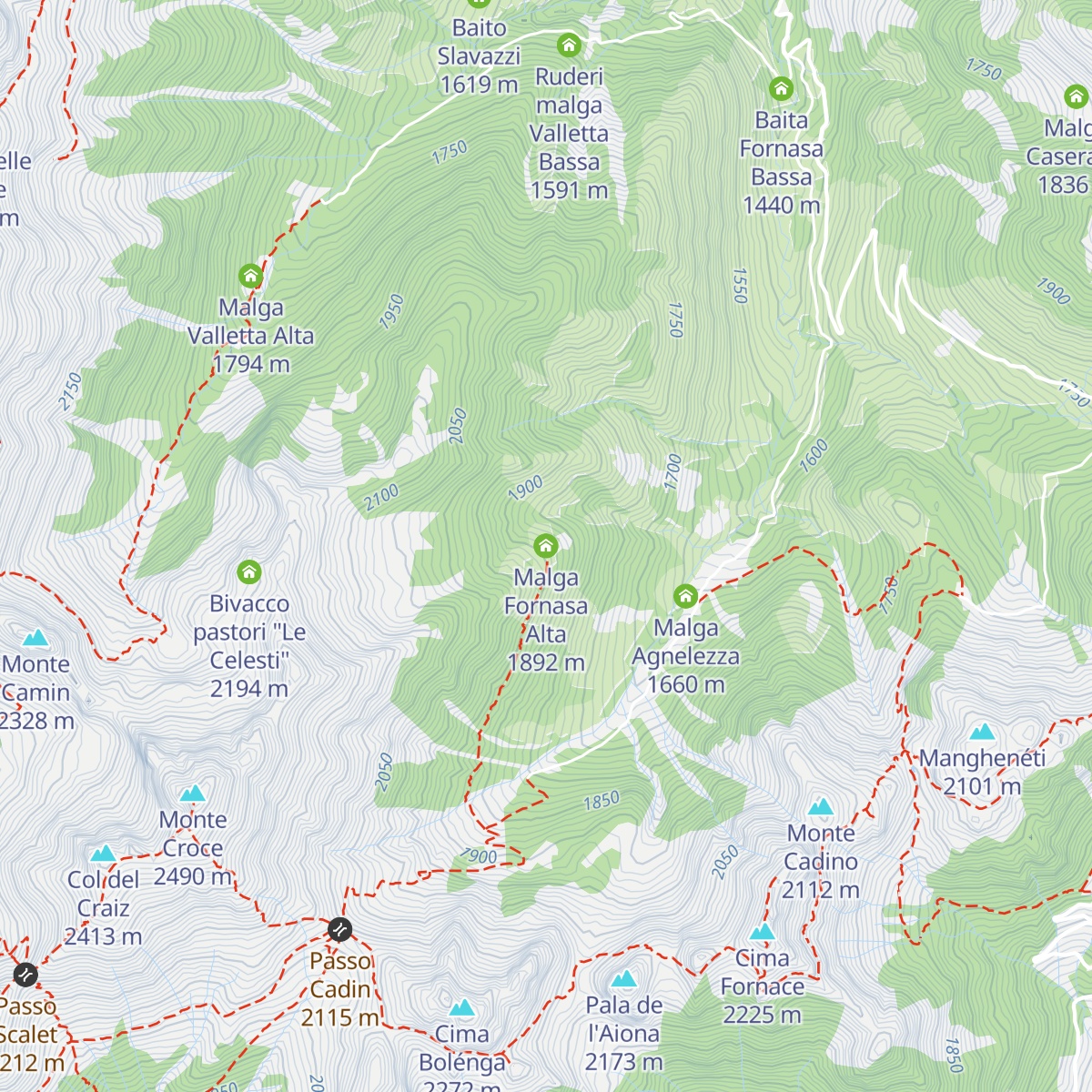 Malga Fornasa Alta map