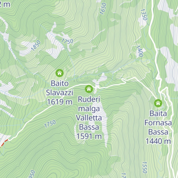 Map of Ruderi malga Valletta Bassa