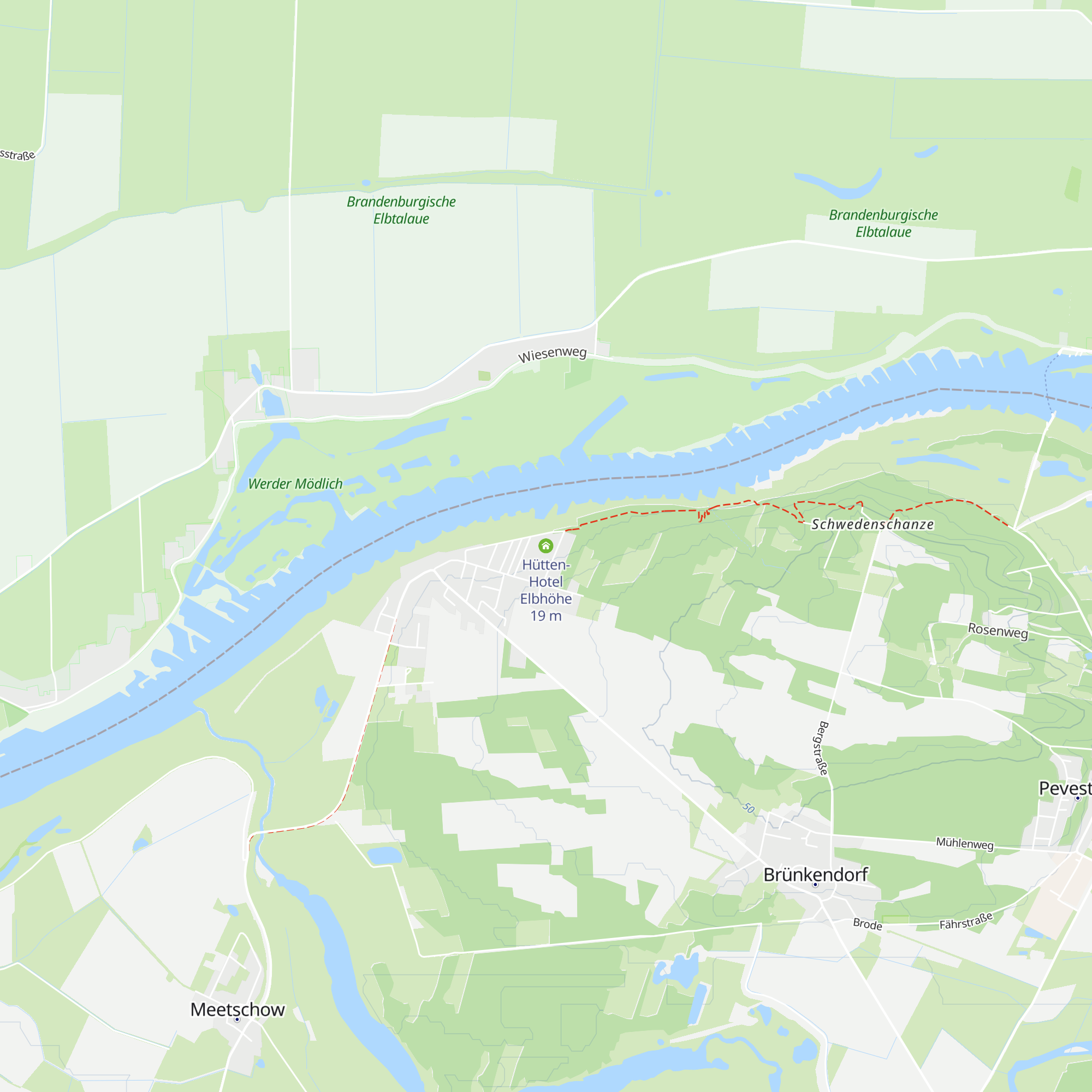Hütten-Hotel Elbhöhe map