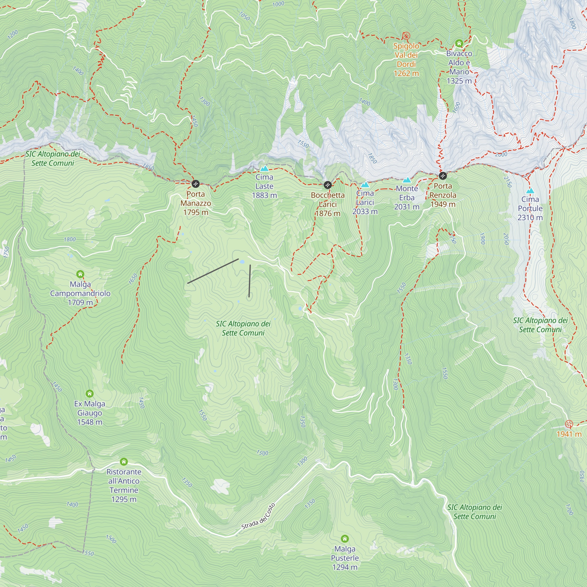 ex-Albergo Larici map