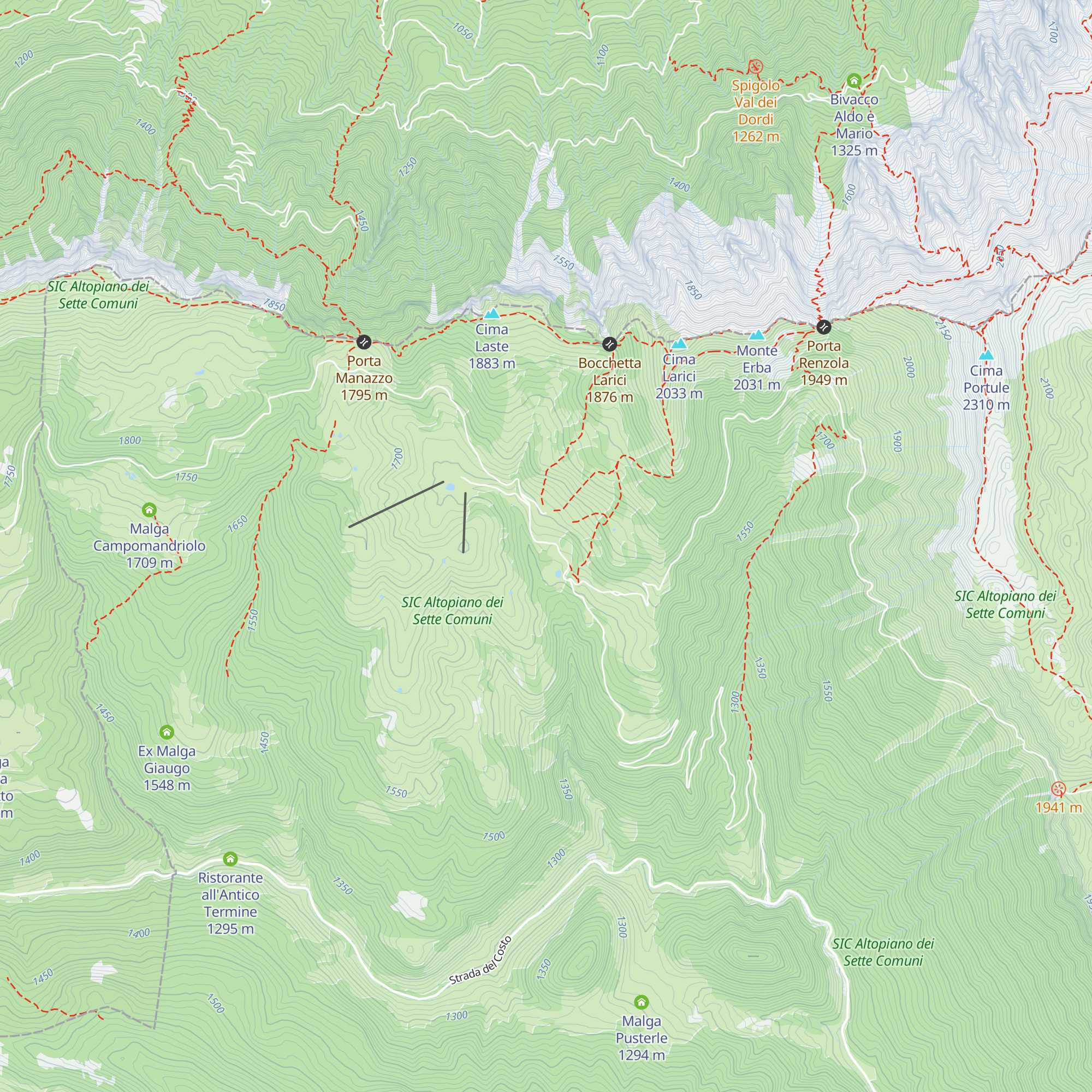 ex-Albergo Larici map