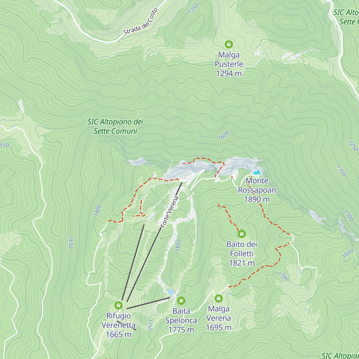 Rifugio Verena map