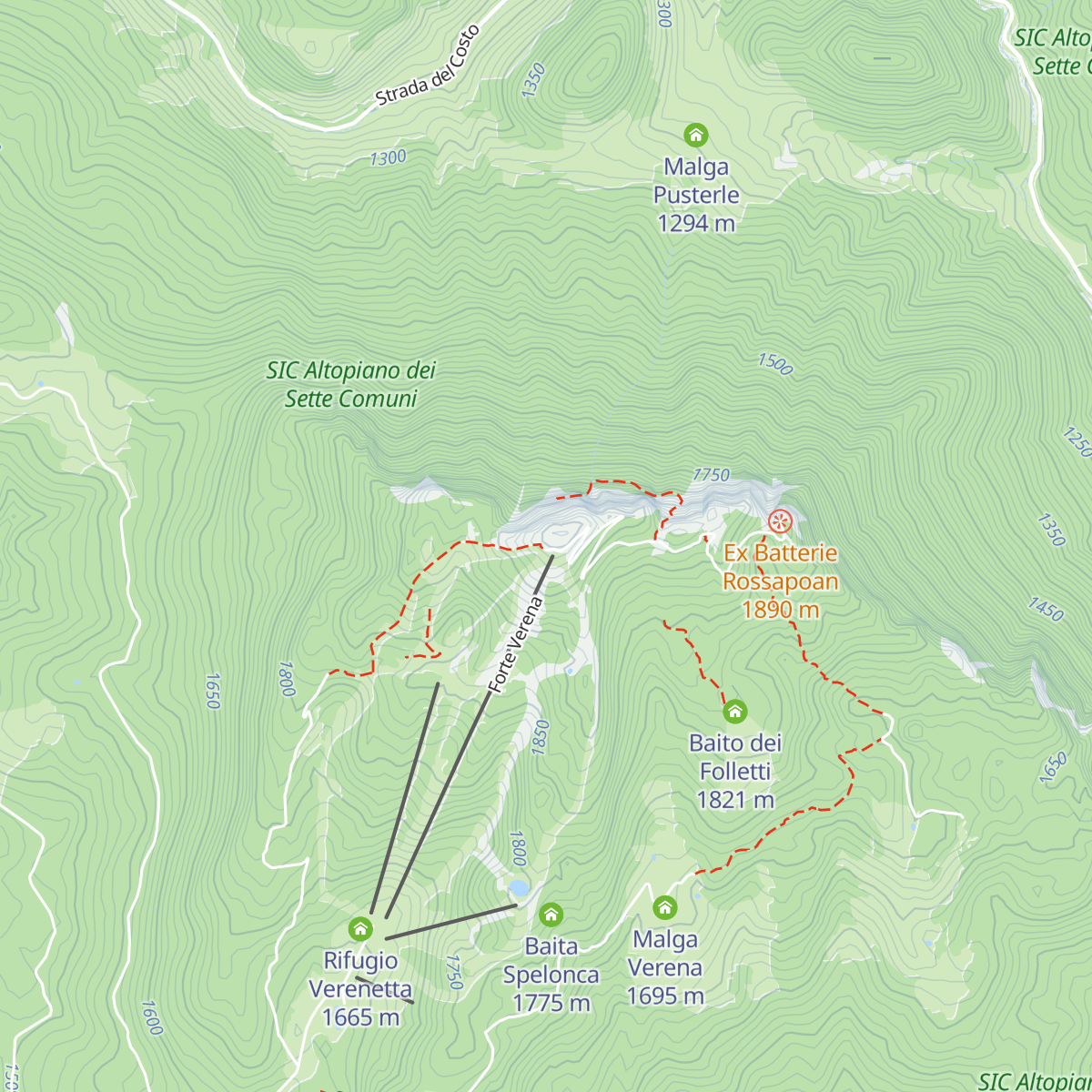 Rifugio Verena map