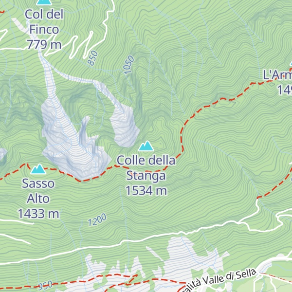 Map of Colle della Stanga