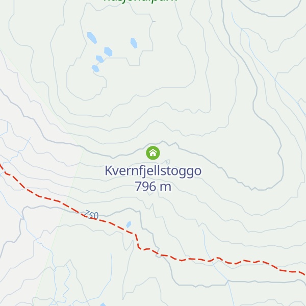Map of Kvernfjellstoggo