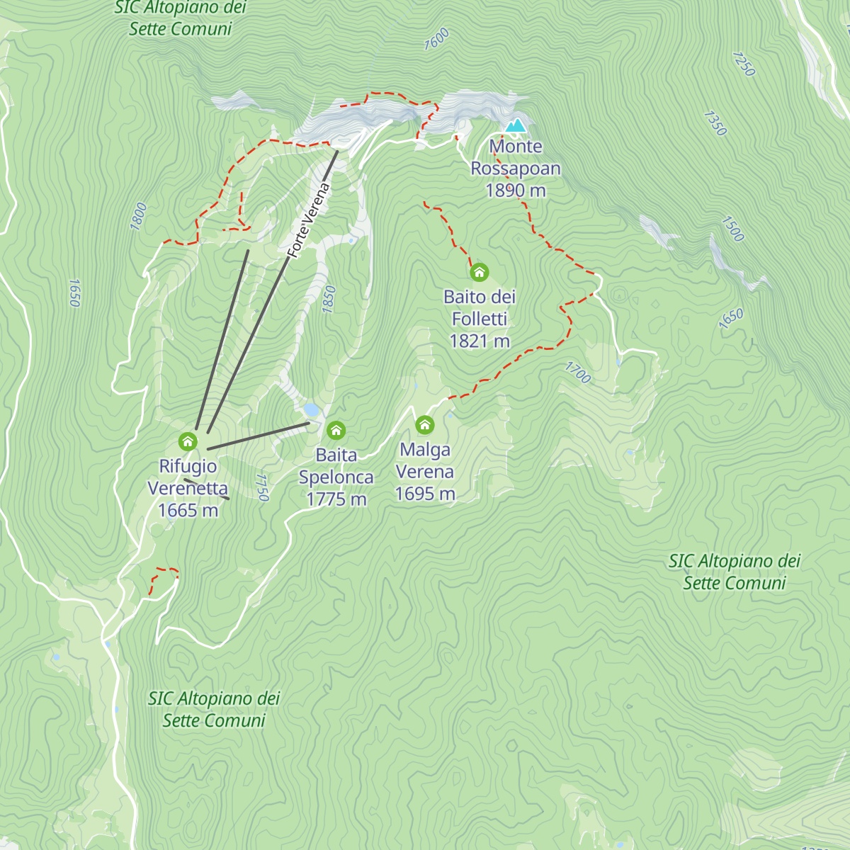 Malga Verena map