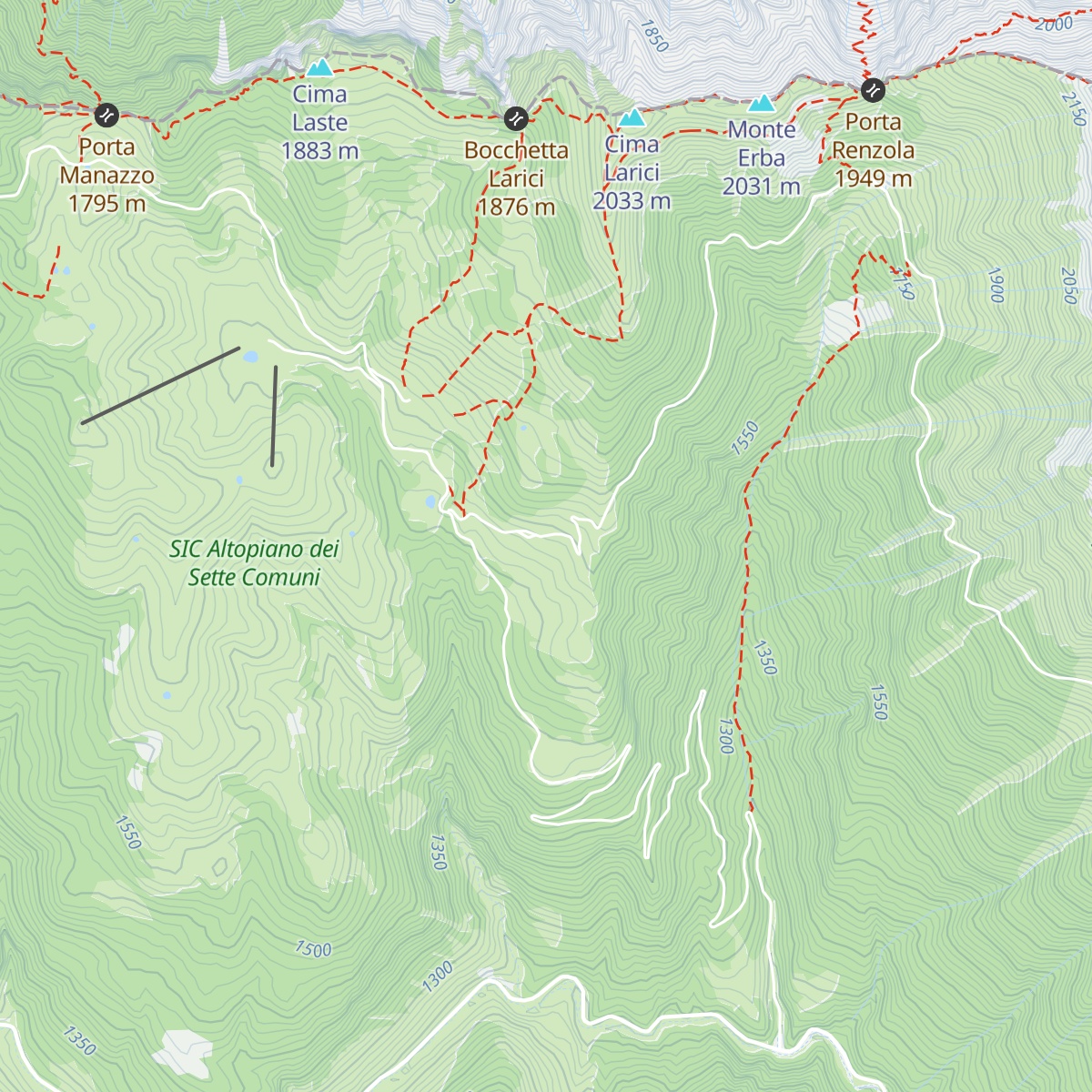 Malga Larici di Sotto map