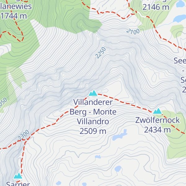 Map of Villanderer Berg - Monte Villandro