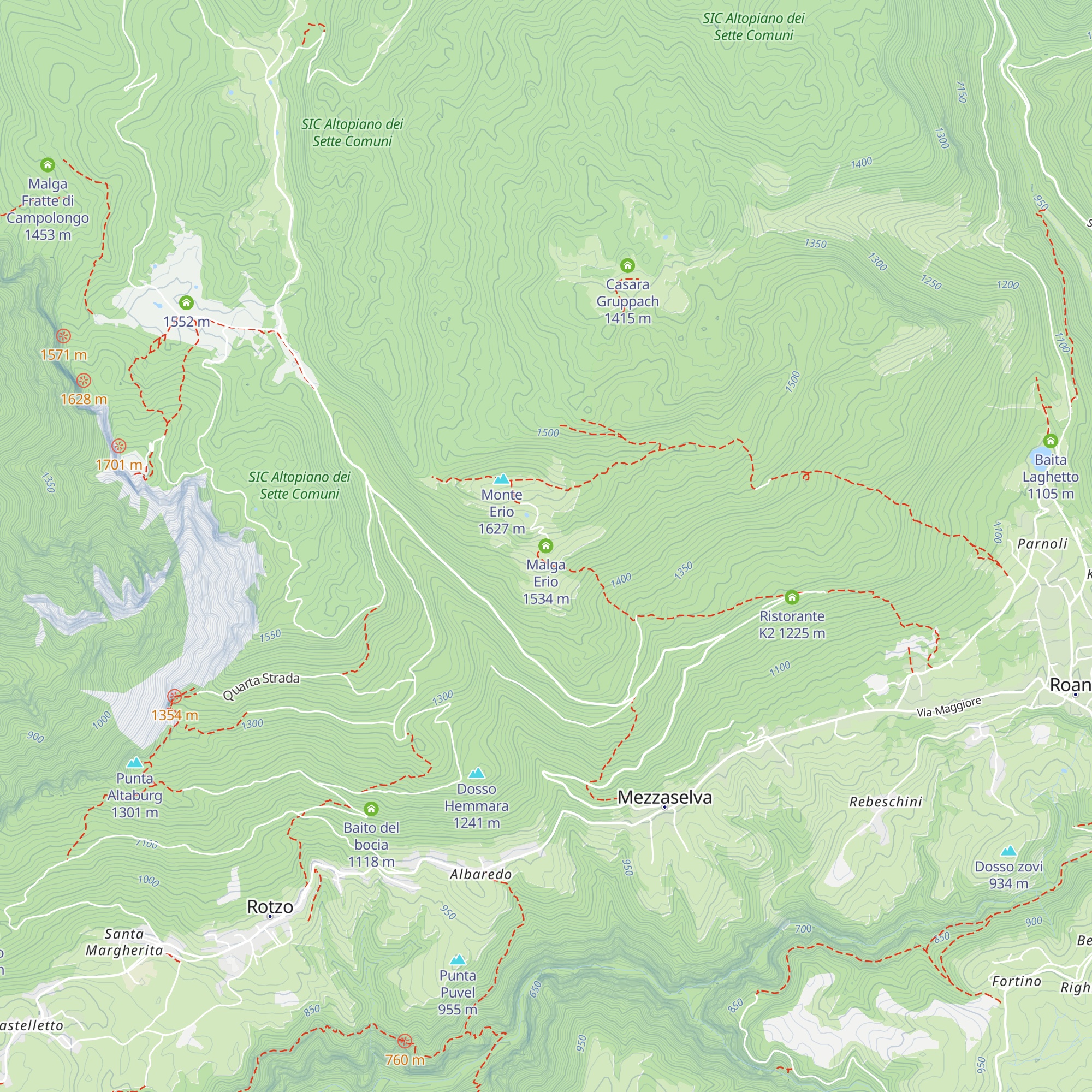 Malga Erio map