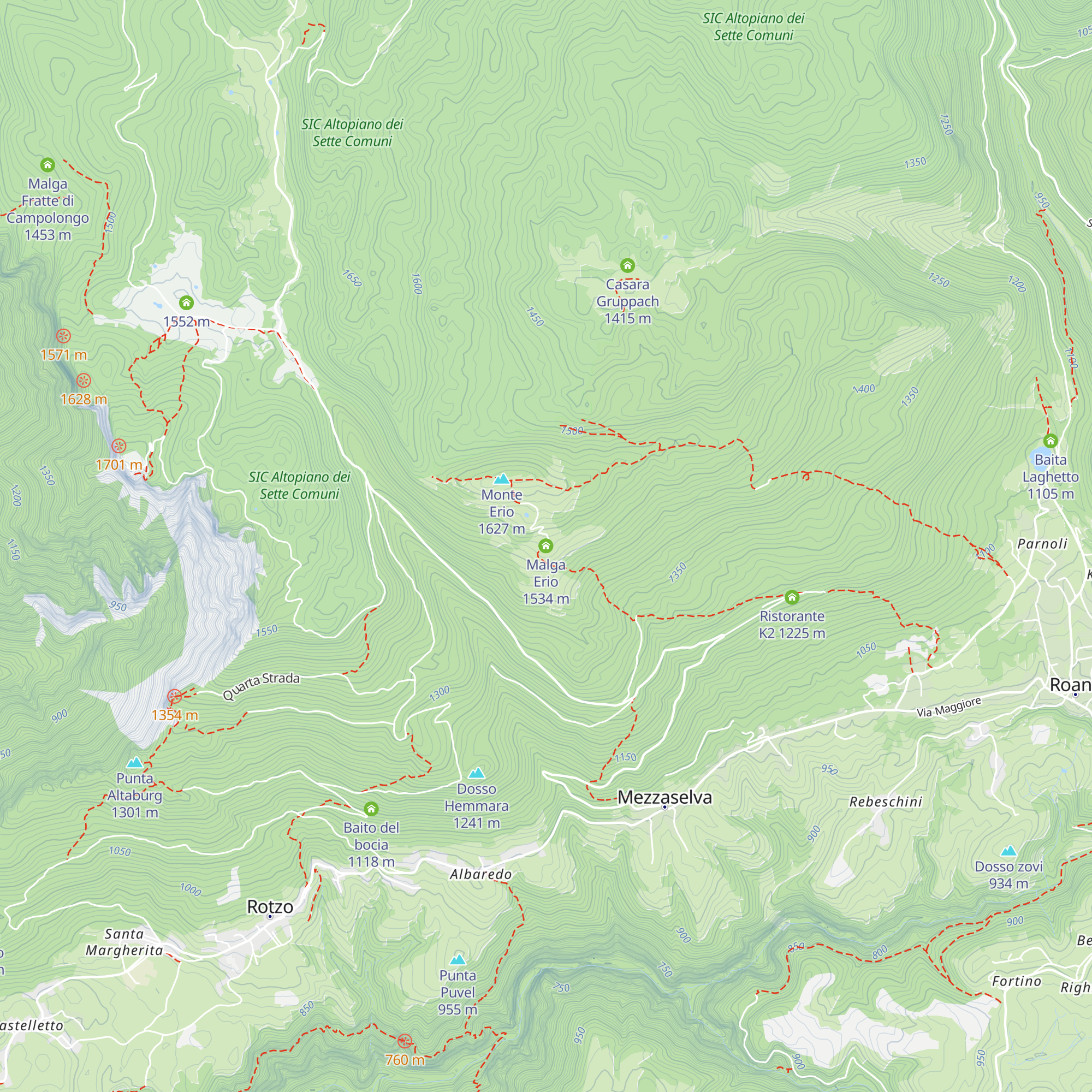 Malga Erio map