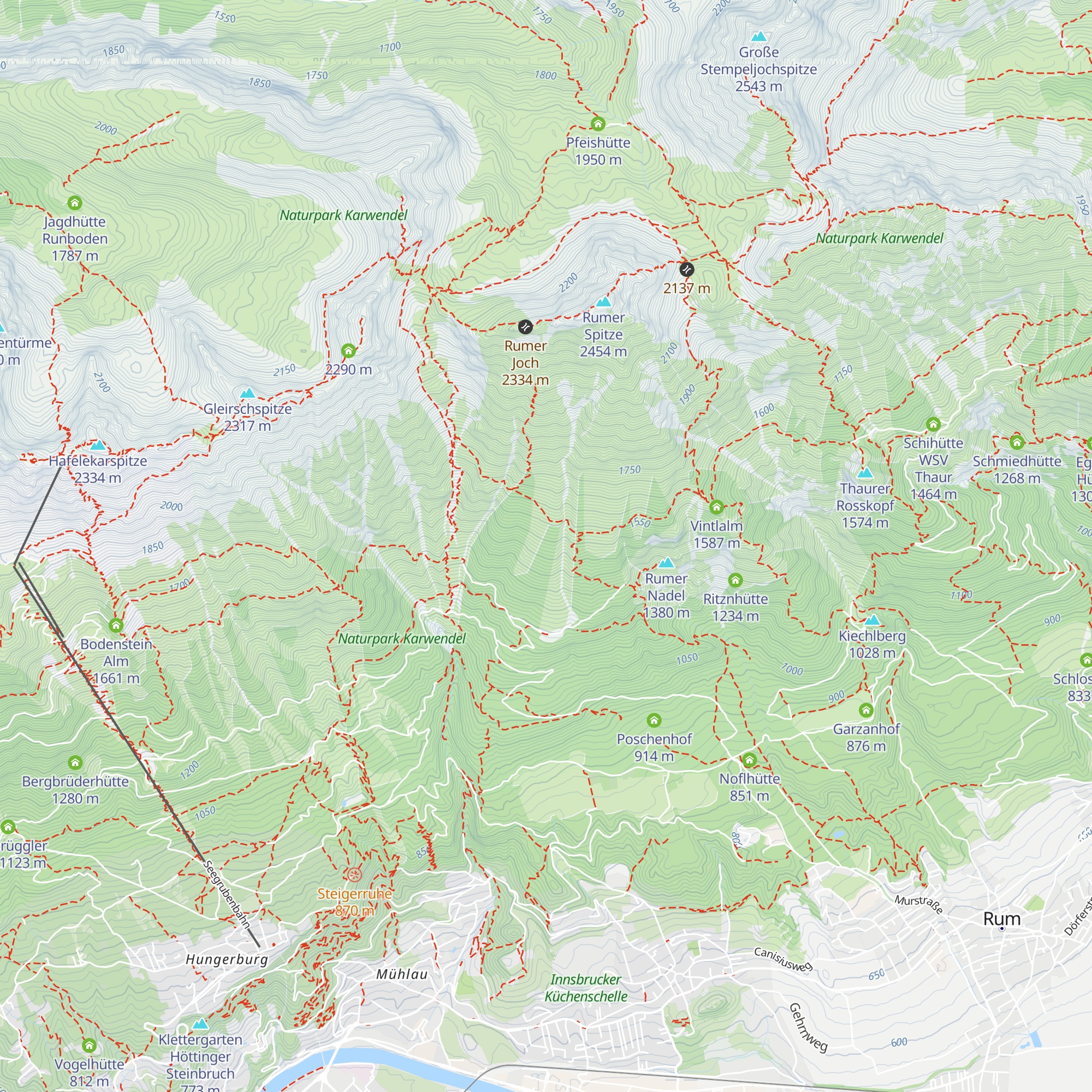 Flungerhütte map