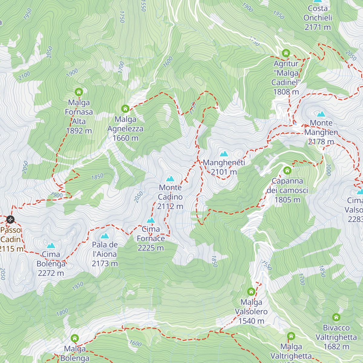 Bivacco ANA Telve map