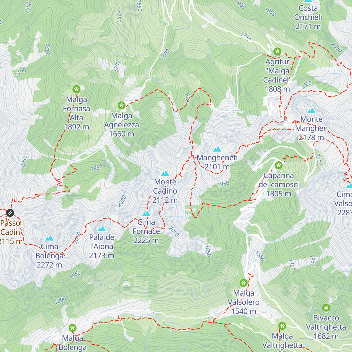 Bivacco ANA Telve map
