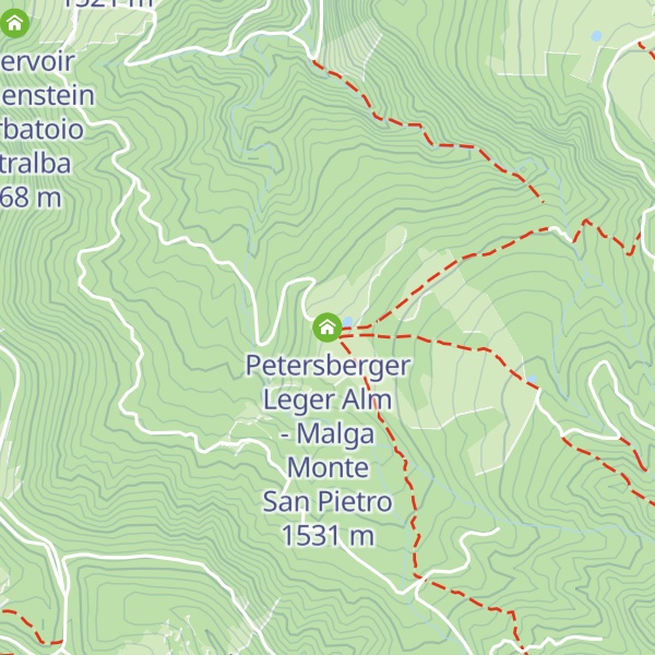 Map of Petersberger Leger Alm - Malga Monte San Pietro