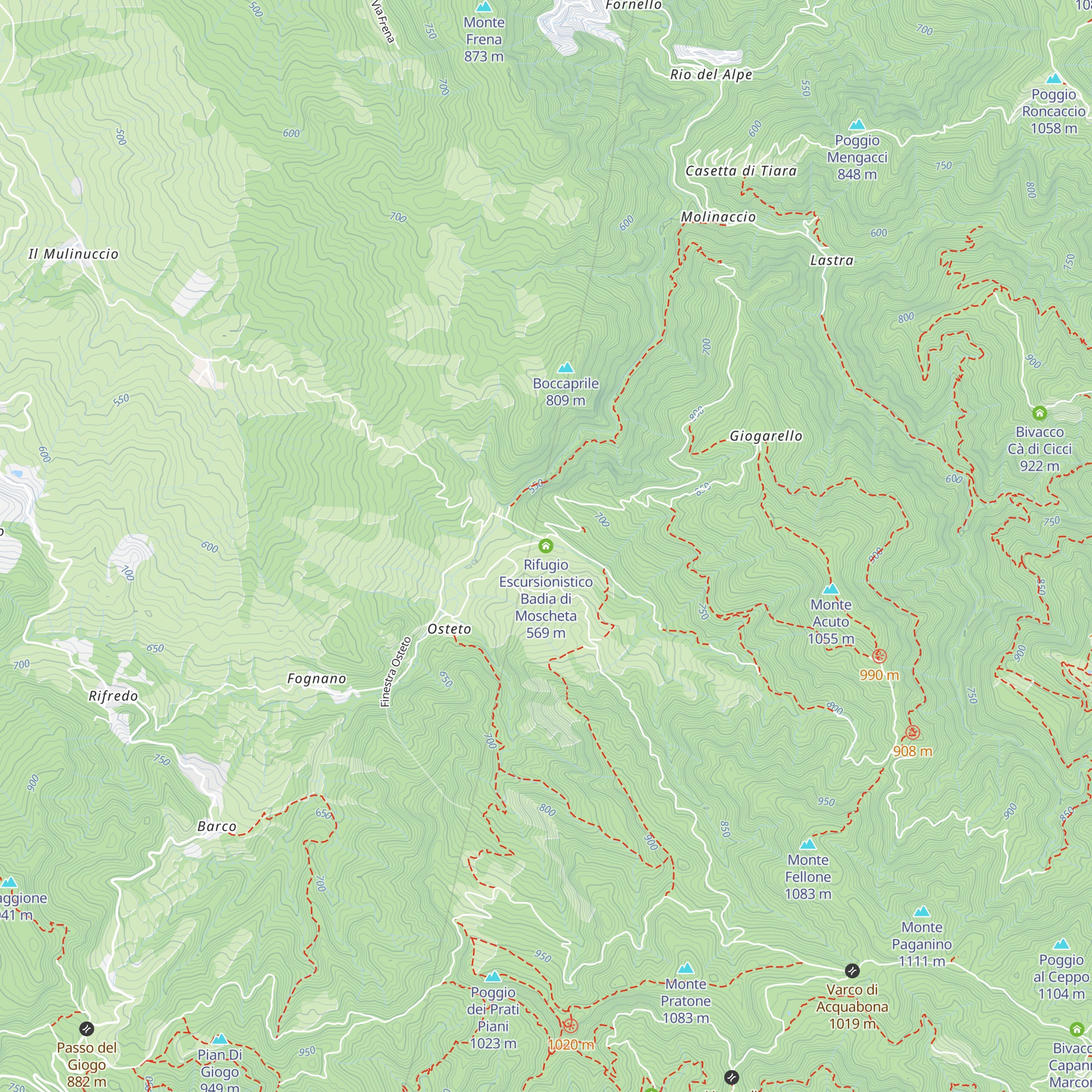 Rifugio Escursionistico Badia di Moscheta map