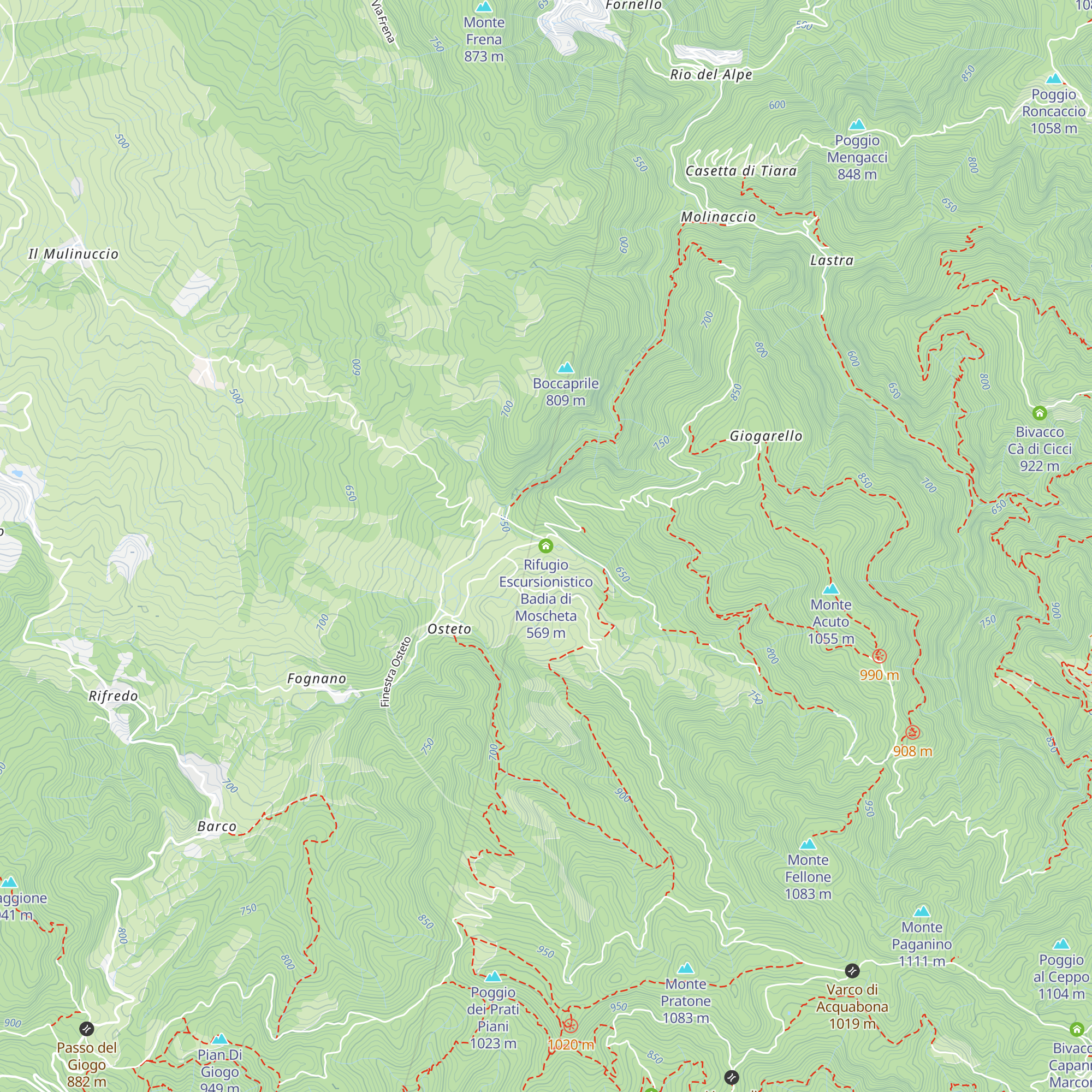 Rifugio Escursionistico Badia di Moscheta map