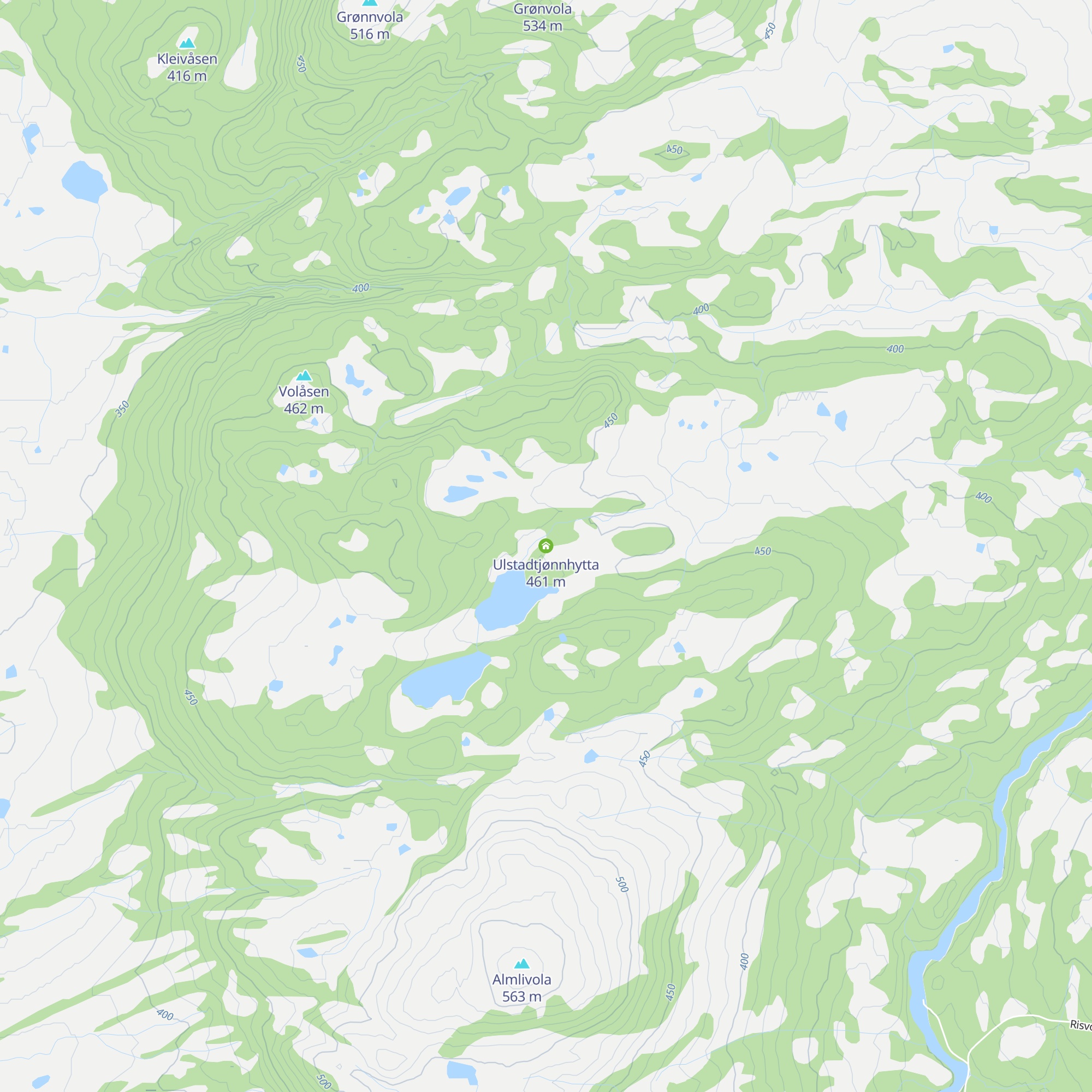 Ulstadtjønnhytta map