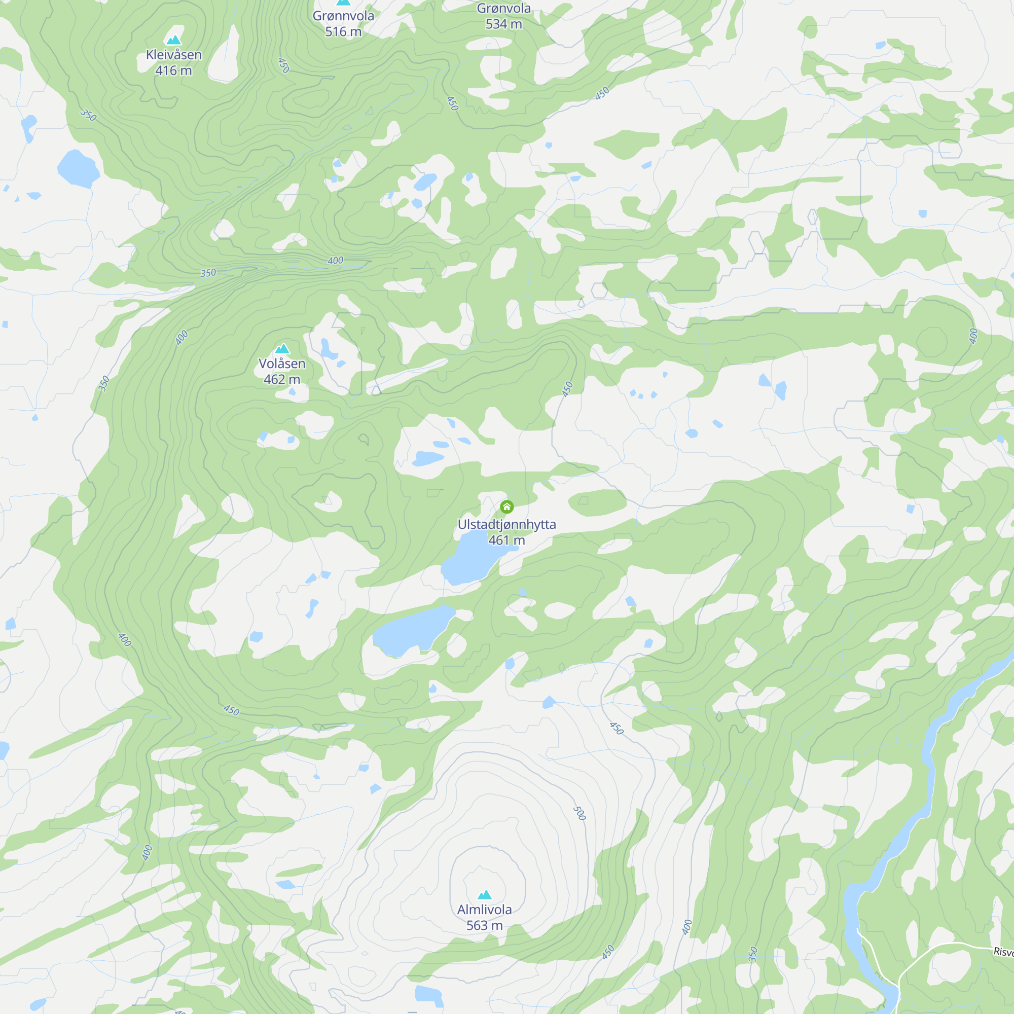 Ulstadtjønnhytta map