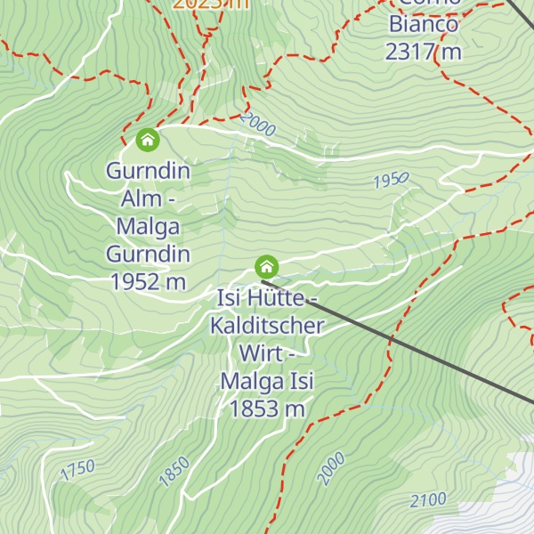 Map of Isi Hütte - Kalditscher Wirt - Malga Isi