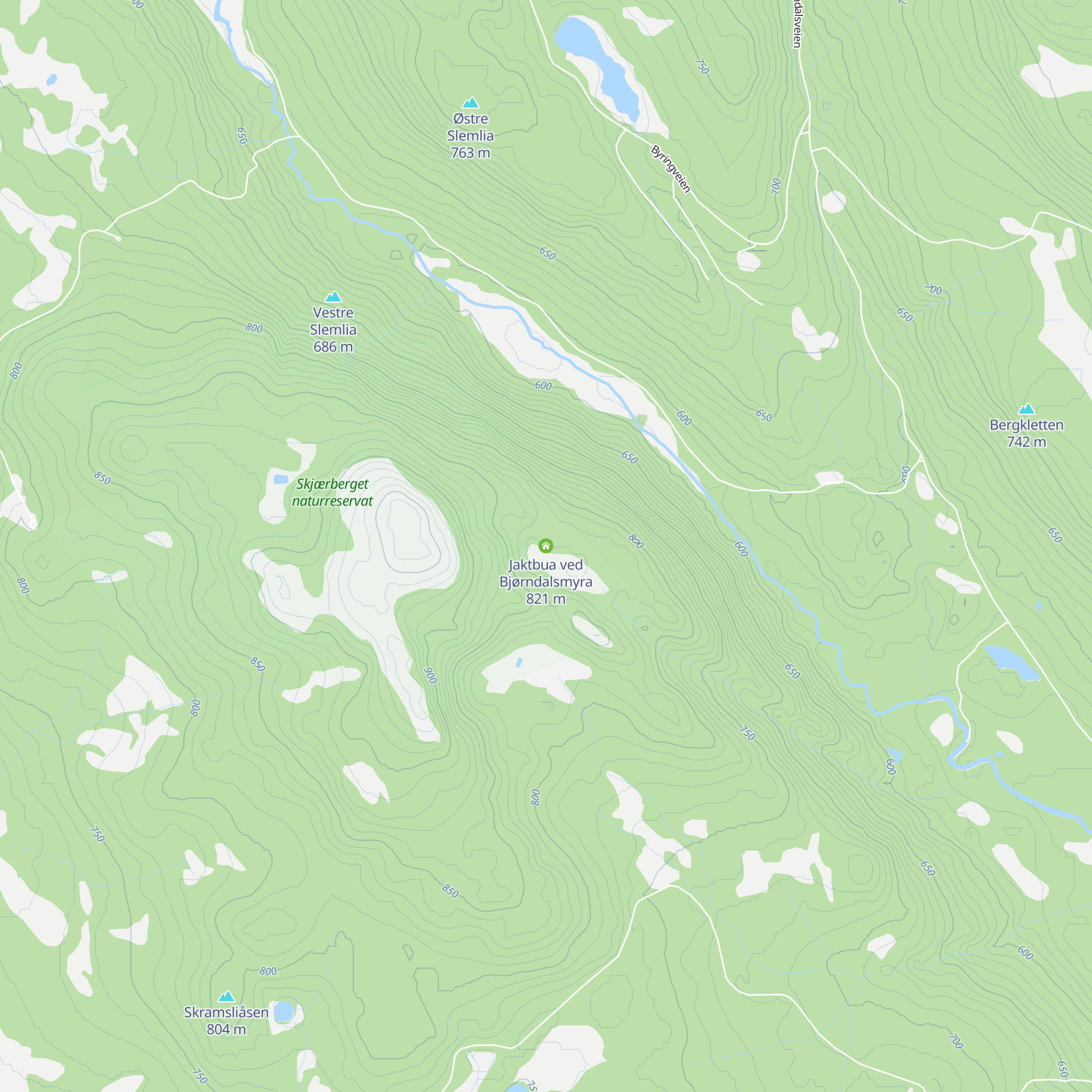 Jaktbua ved Bjørndalsmyra map