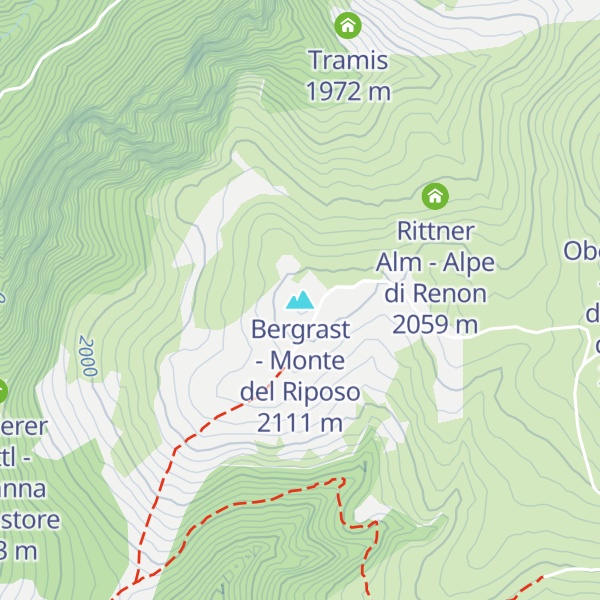 Map of Bergrast - Monte del Riposo