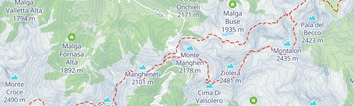 Map of the start of Lago Passo Manghen F