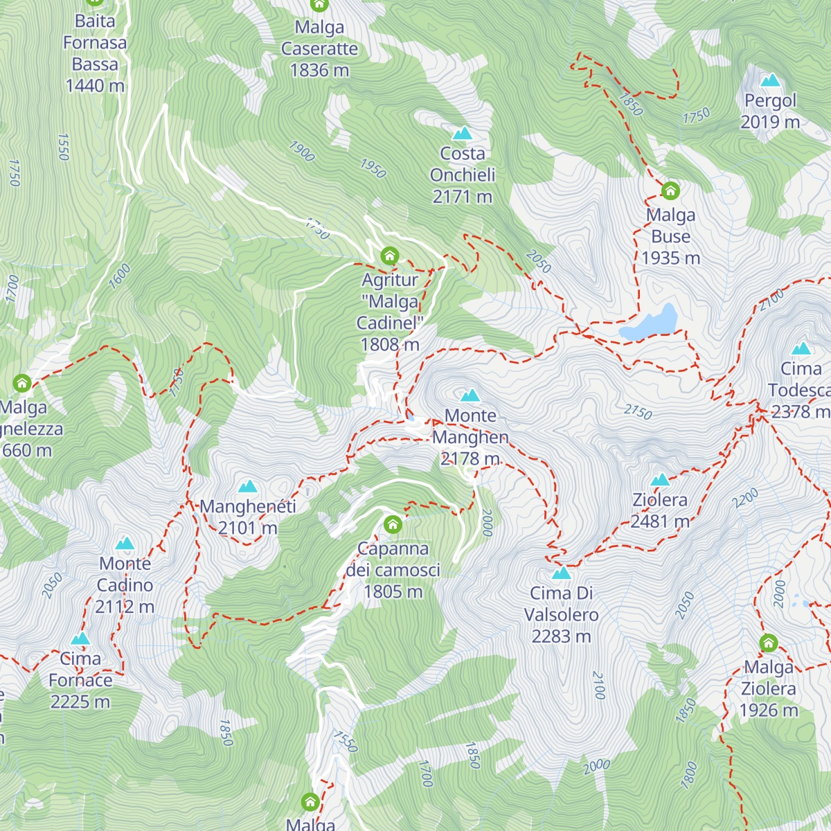 Baita Manghen Hütte map
