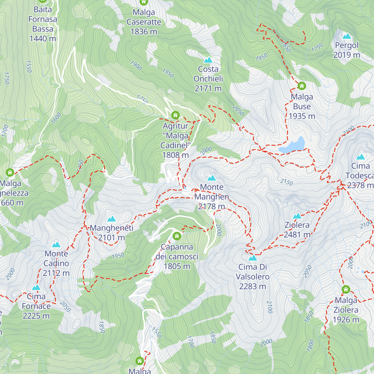 Baita Manghen Hütte map