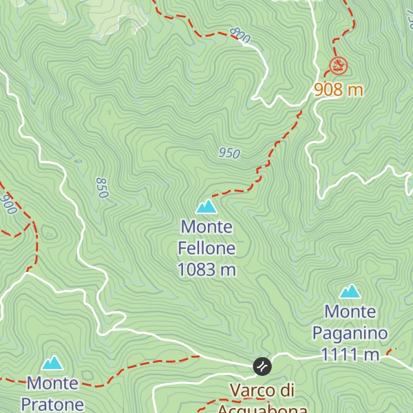 Map of Monte Fellone