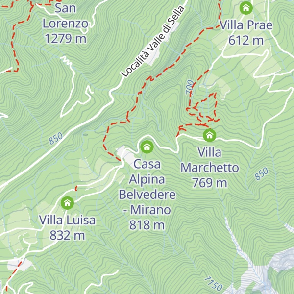 Map of Casa Alpina Belvedere - Mirano