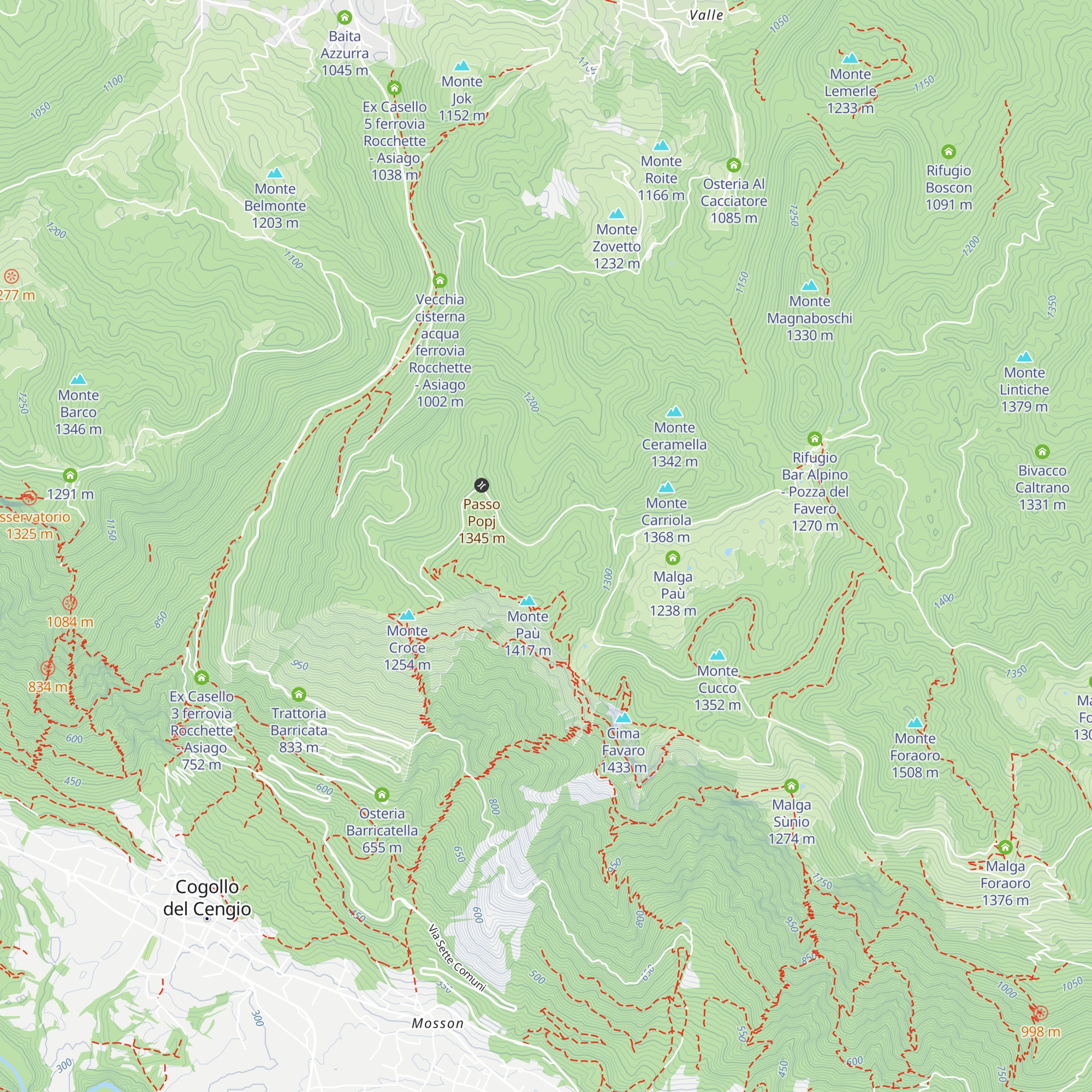 Malga del Gallo map