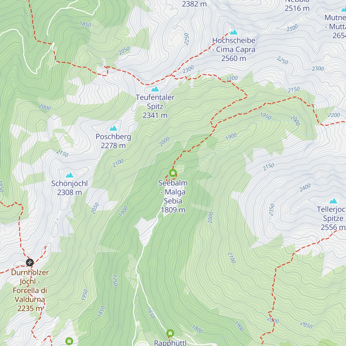 Seebalm - Malga Sebia map