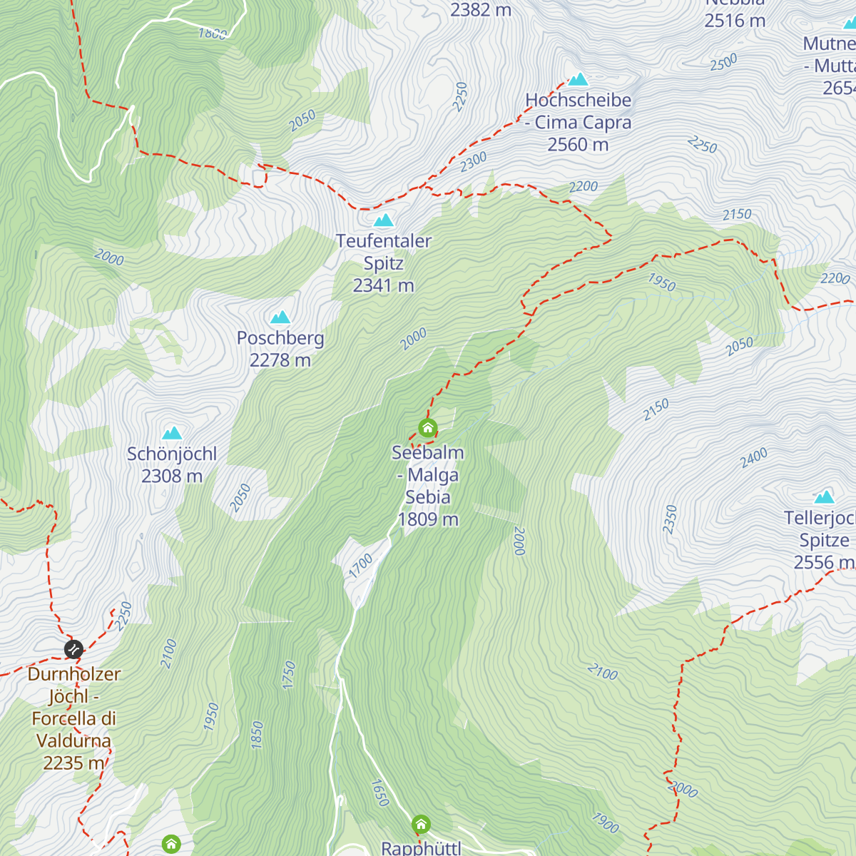 Seebalm - Malga Sebia map