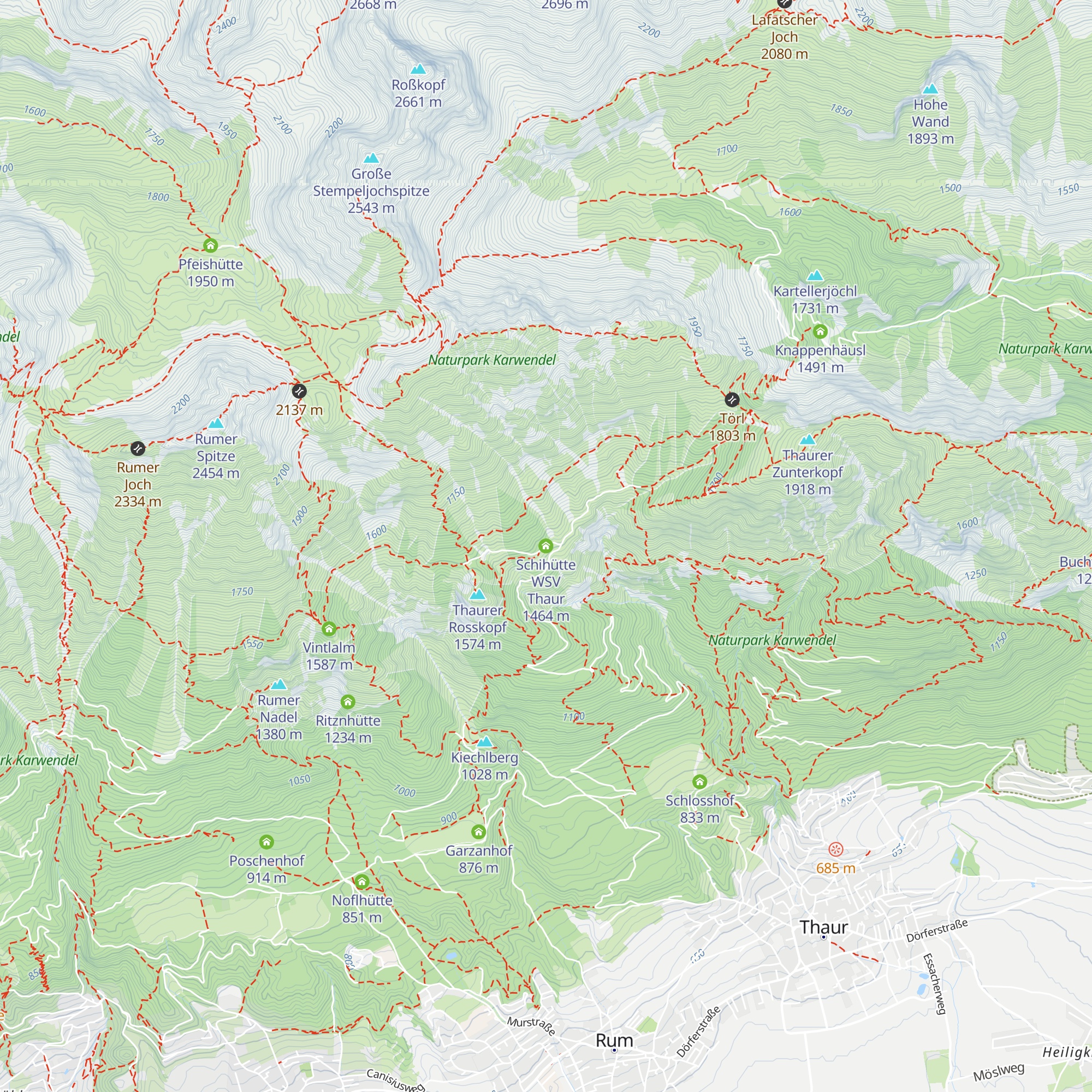 Schihütte WSV Thaur map