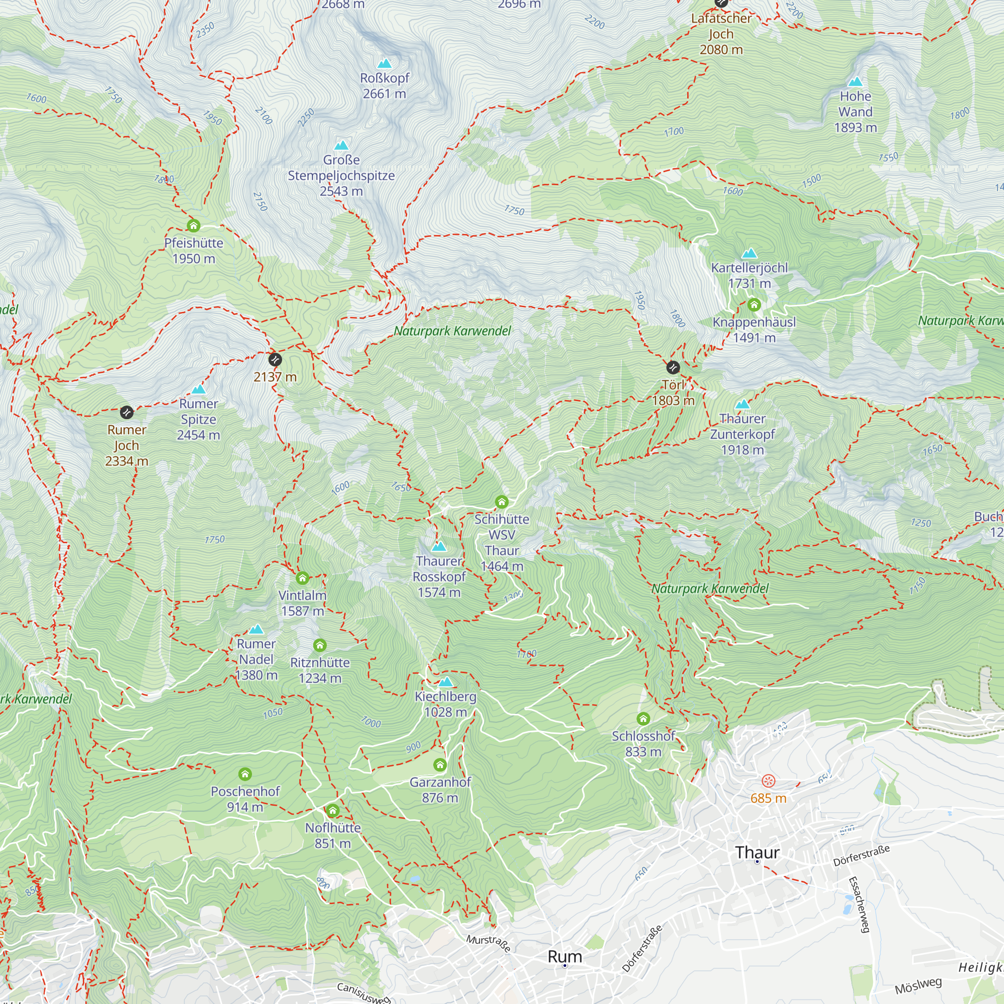 Schihütte WSV Thaur map