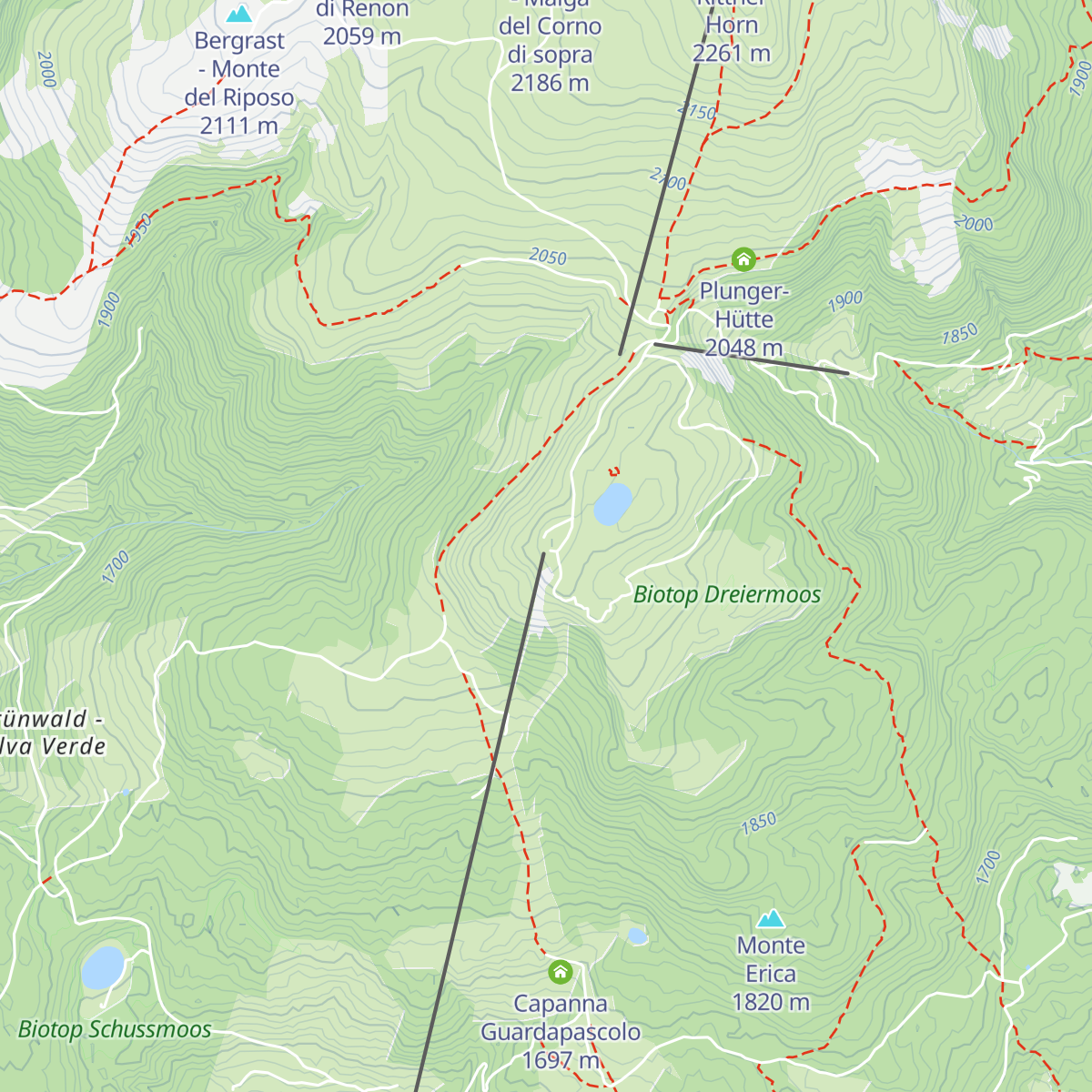 Gasthaus Schwarzseespitze map