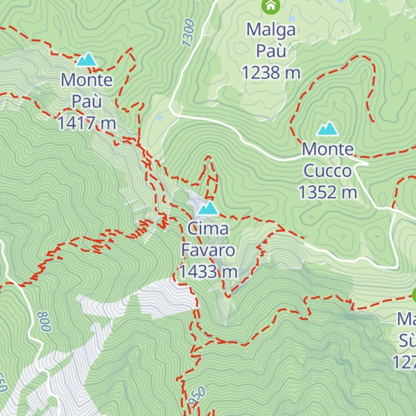 Map of Cima Favaro