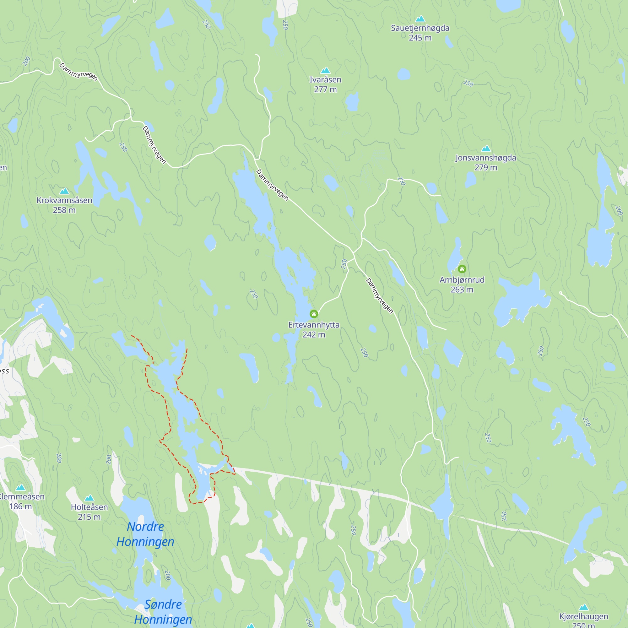 Ertevannhytta map