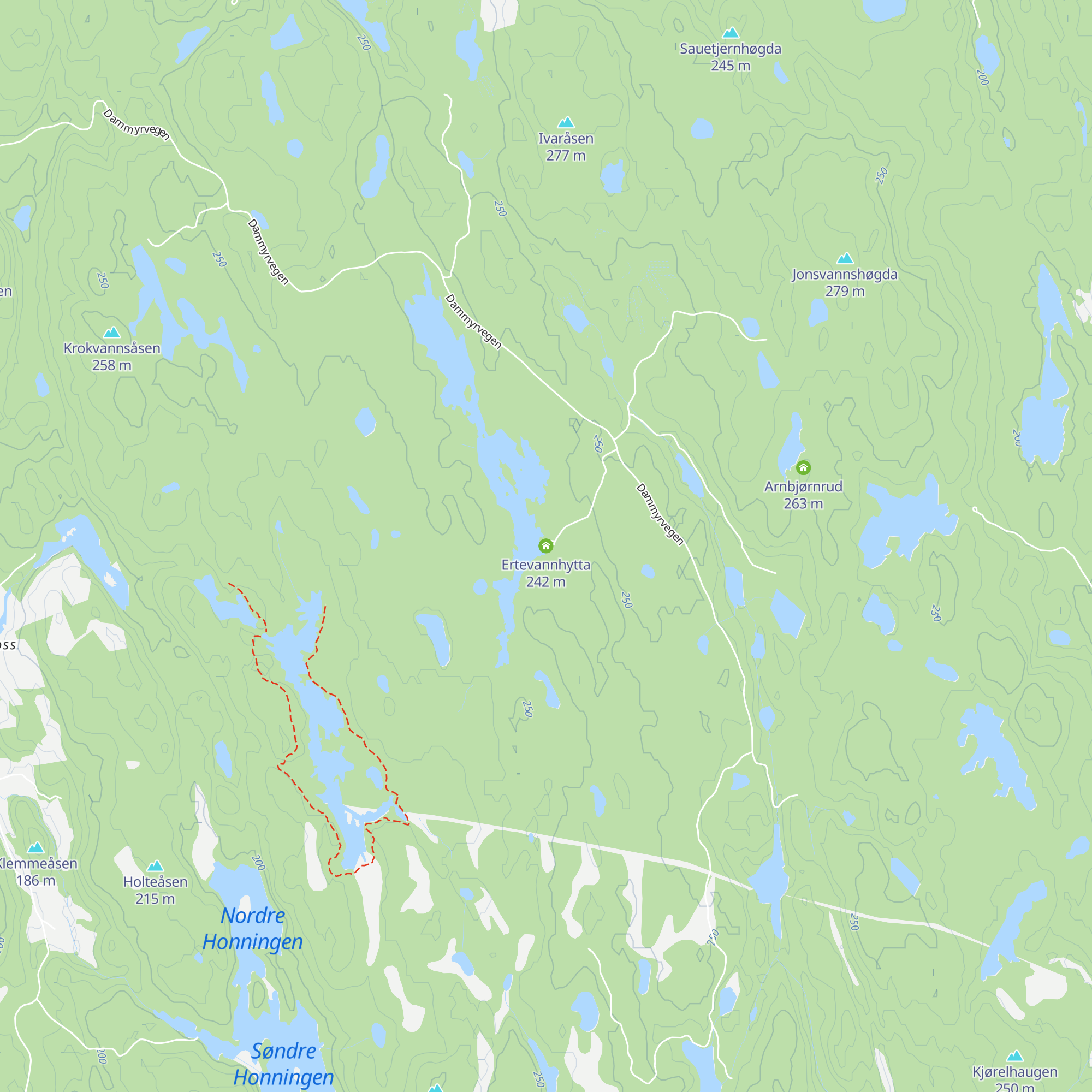 Ertevannhytta map