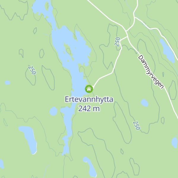 Map of Ertevannhytta