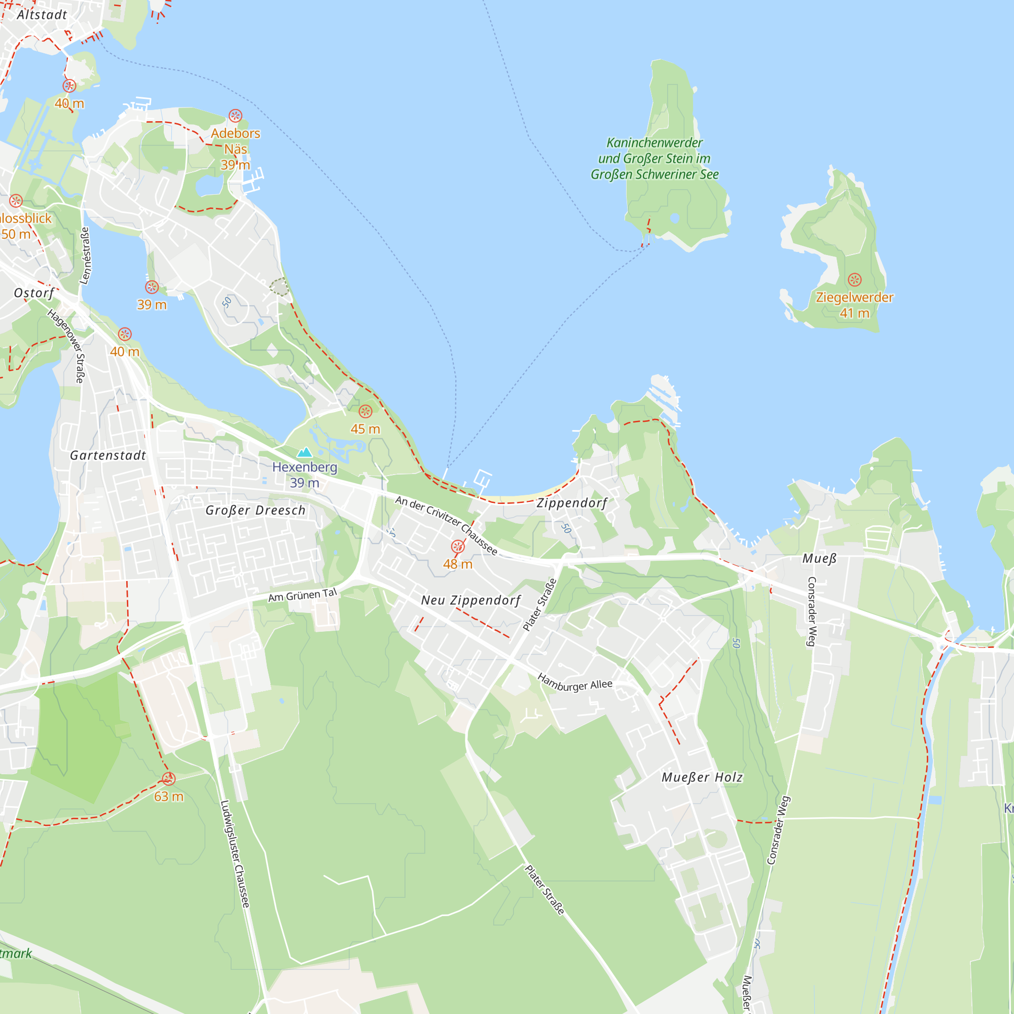 Naturschutzstation Zippendorf map