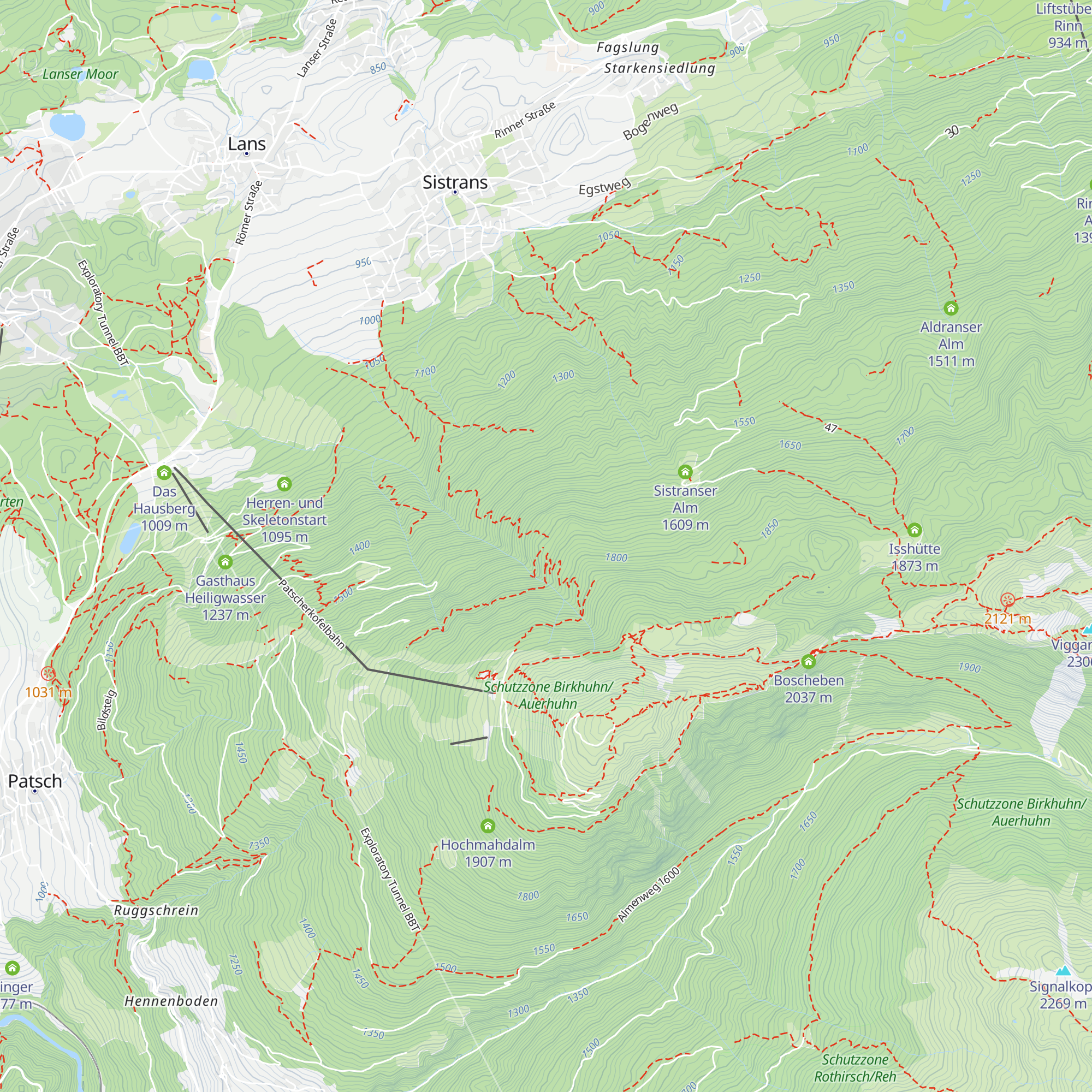 Lanser Alm map