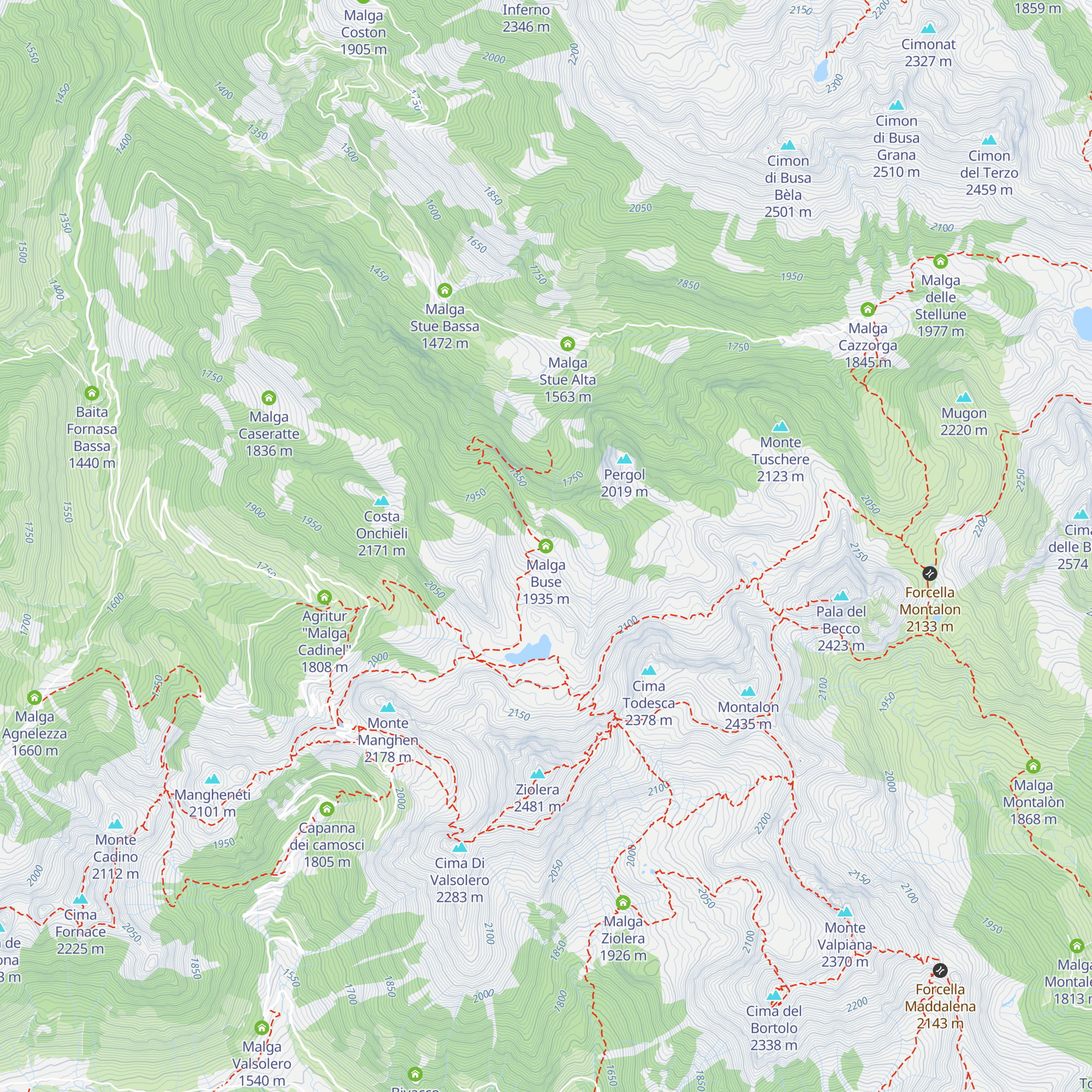 Malga Buse map